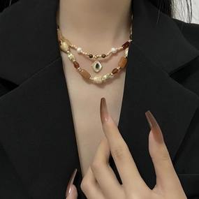 Wholesale Beaded Stacking Pearl Necklaces