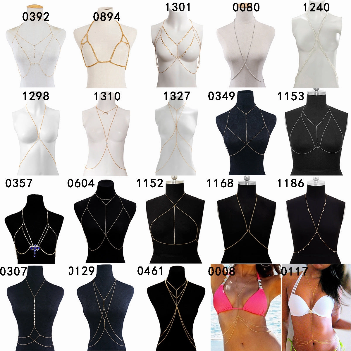Wholesale Beam Neck Diamonds Copper Beads Mesh Body Necklaces