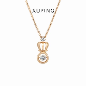 Wholesale Beating Heart Crown Zircon Necklace