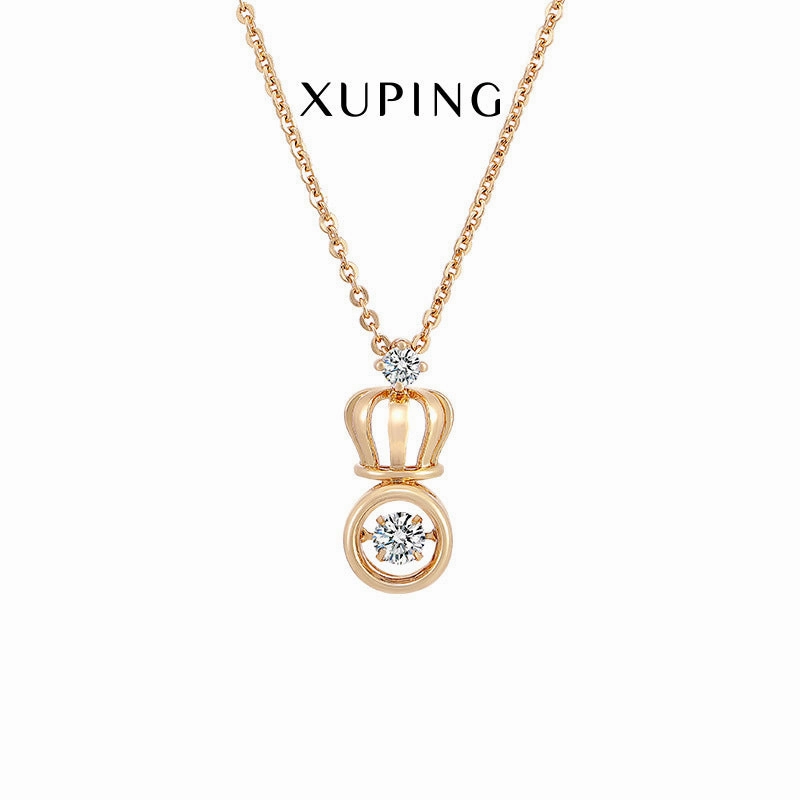 Wholesale Beating Heart Crown Zircon Necklace