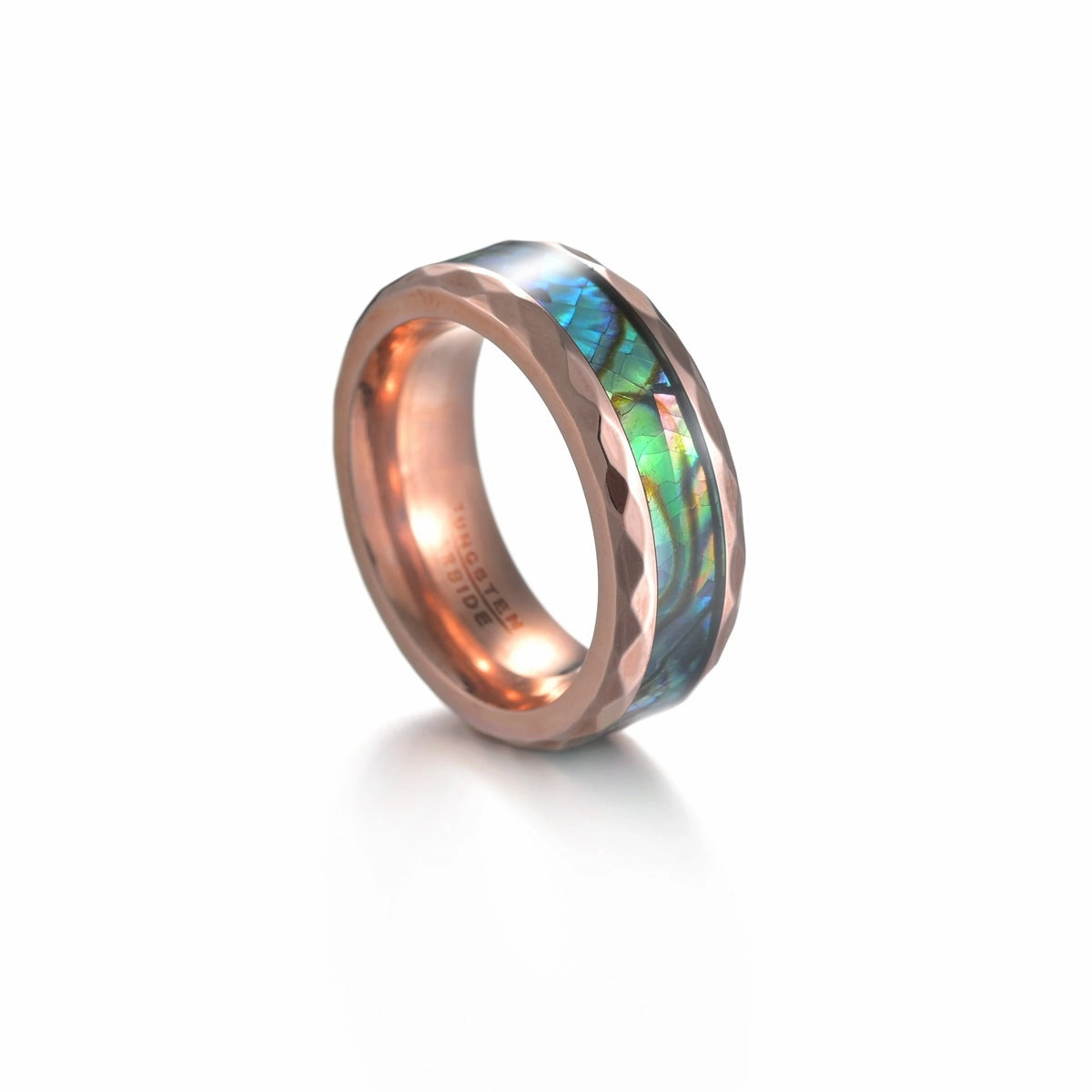 Wholesale  Black Plated Abalone Rings Tungsten Carbide