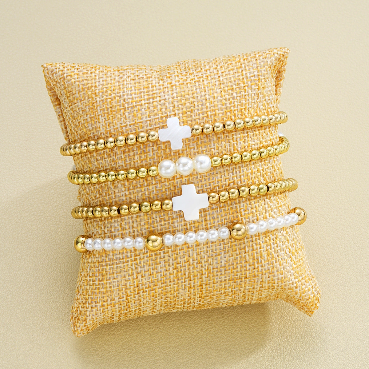 Wholesale Bohemian Bead Cross Bracelet 4-Piece Set