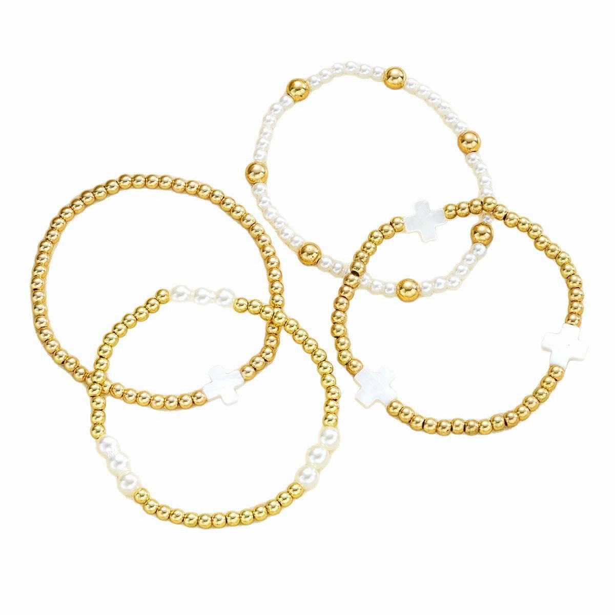 Wholesale Bohemian Bead Cross Bracelet 4-Piece Set