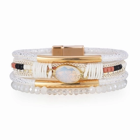 Wholesale Bohemian Copper Design Crystal Stone Multilayer Ethnic Style Bracelet