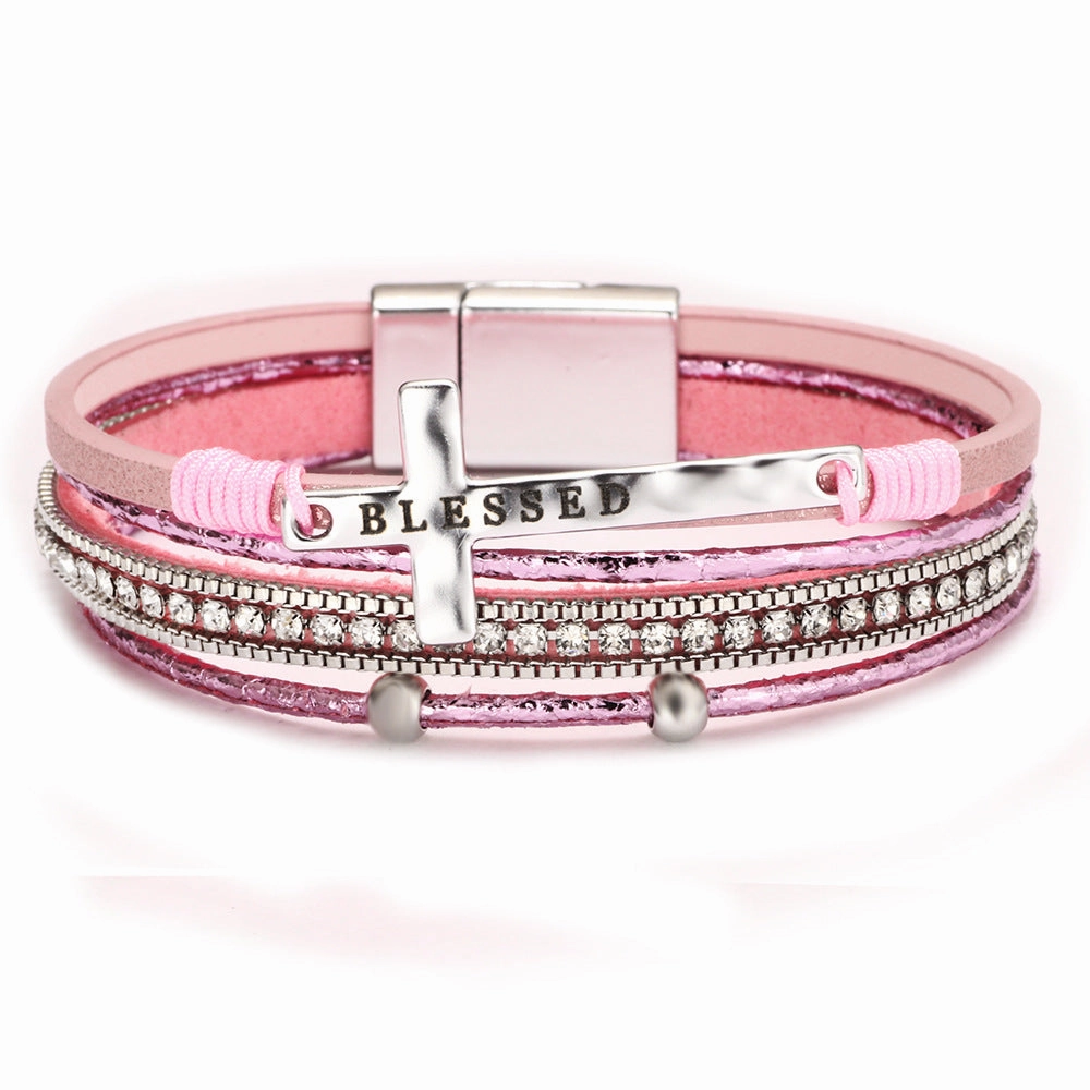 Wholesale Bohemian Cross Micro Diamond Magnetic Bracelet