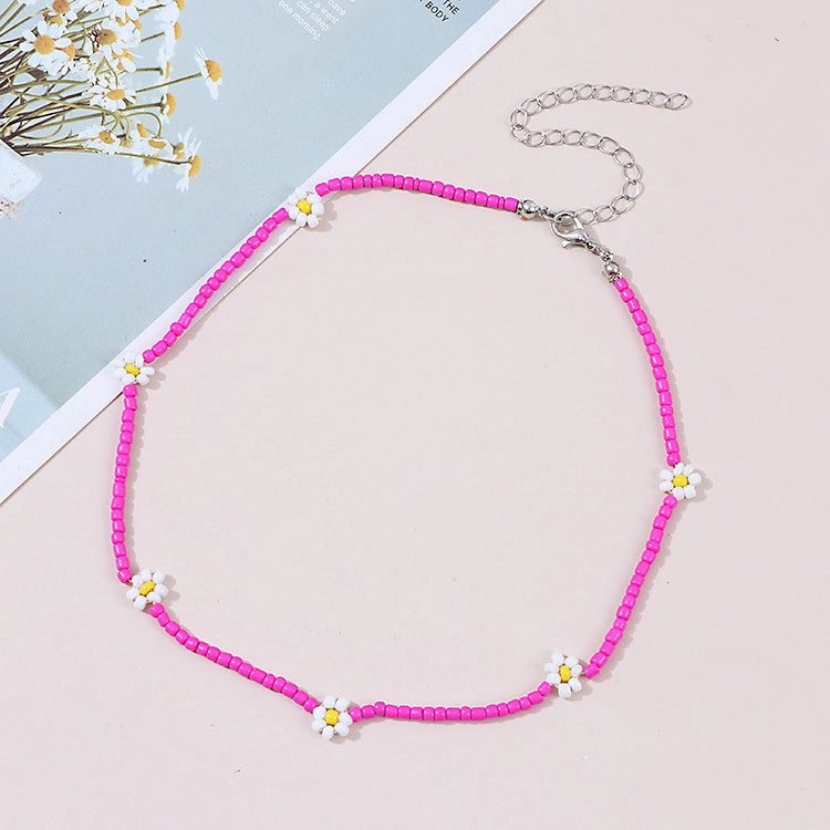 Wholesale Bohemian Daisy Rice Beads Necklaces