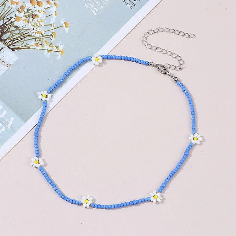 Wholesale Bohemian Daisy Rice Beads Necklaces