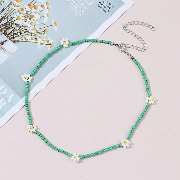 Wholesale Bohemian Daisy Rice Beads Necklaces