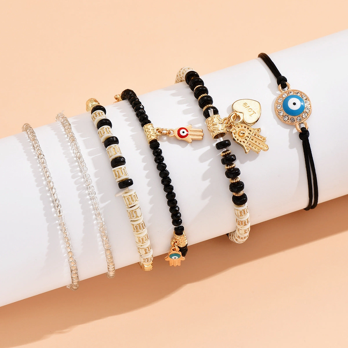 Wholesale Bohemian Devil Eye Palm Bracelet 6 Piece Set