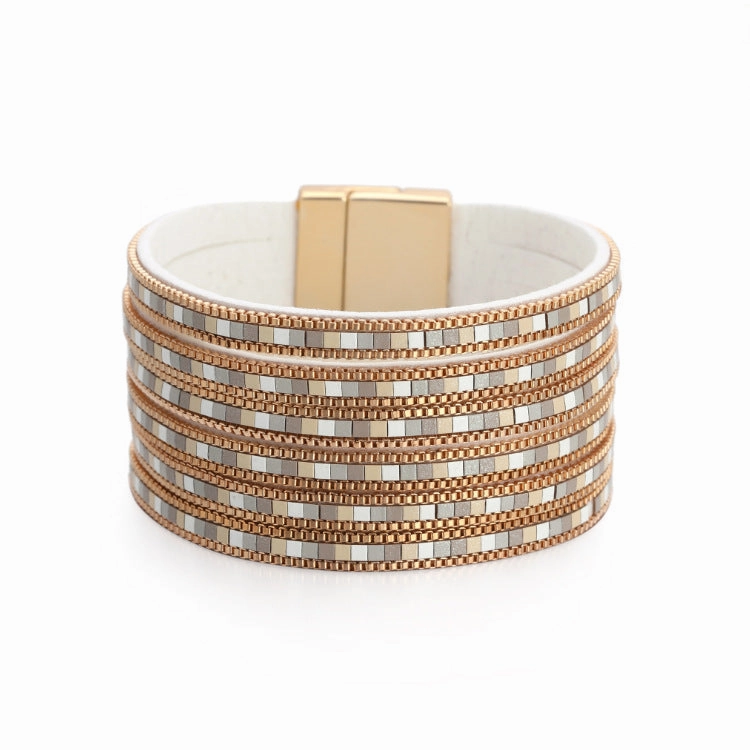 Wholesale Bohemian Ethnic Style Multi-layer Color Matching Chain Magnetic Buckle Alloy Bracelet