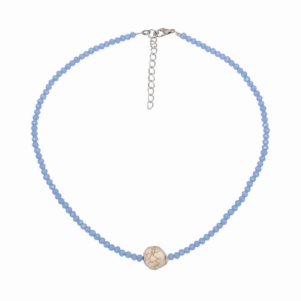 Wholesale Bohemian Flower Stacked Pearl Clavicle Necklace