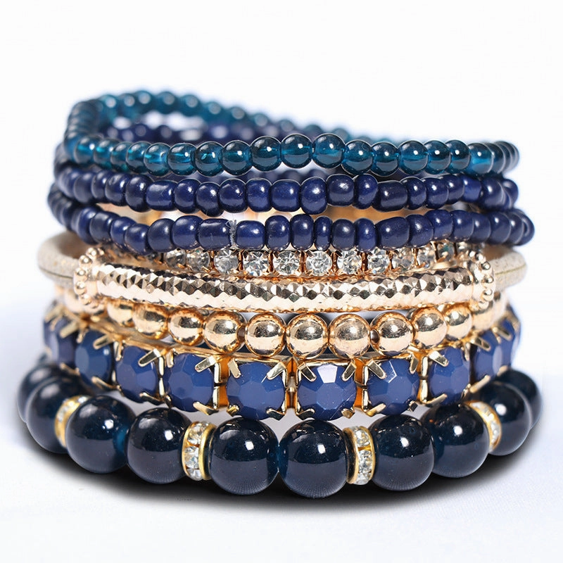 Wholesale Bohemian Glass Beads Layered Bracelet Set