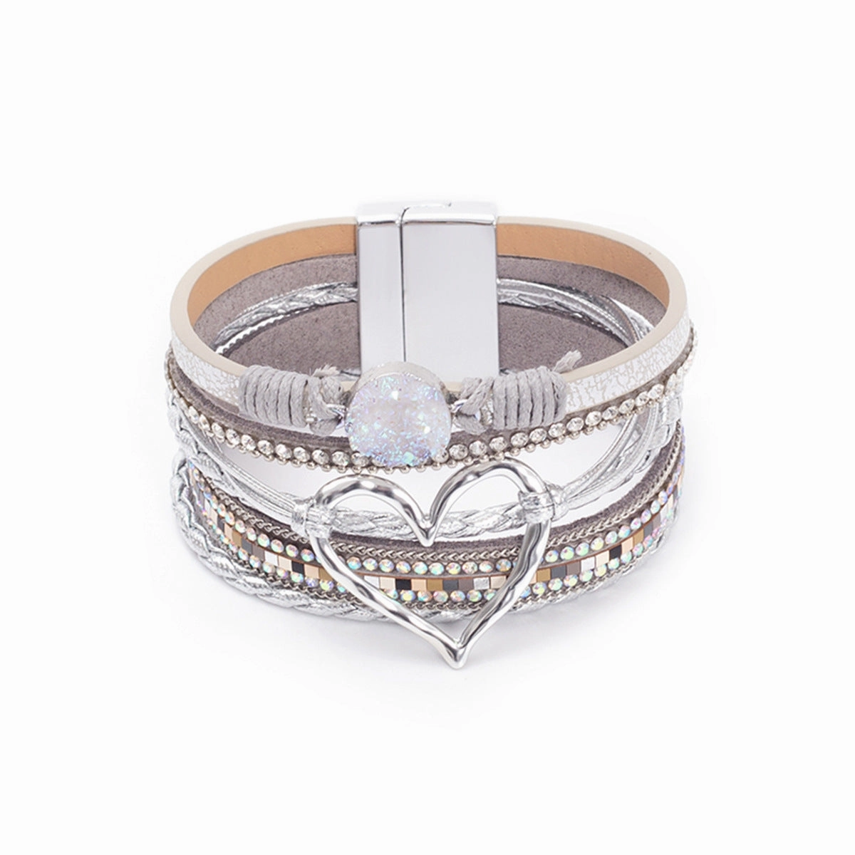 Wholesale Bohemian Multi-layered Leather Handwoven Love Bracelet