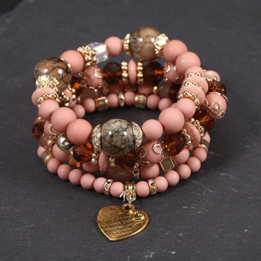 Wholesale Bohemian Ocean Style Candy Color Beaded Bracelet Set