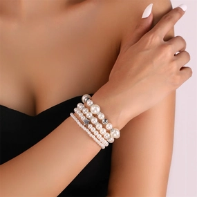 Wholesale Bohemian Pentagram Love Pearl Bracelet Set
