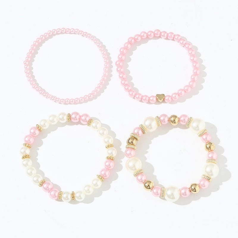 Wholesale Bohemian Pentagram Love Pearl Bracelet Set