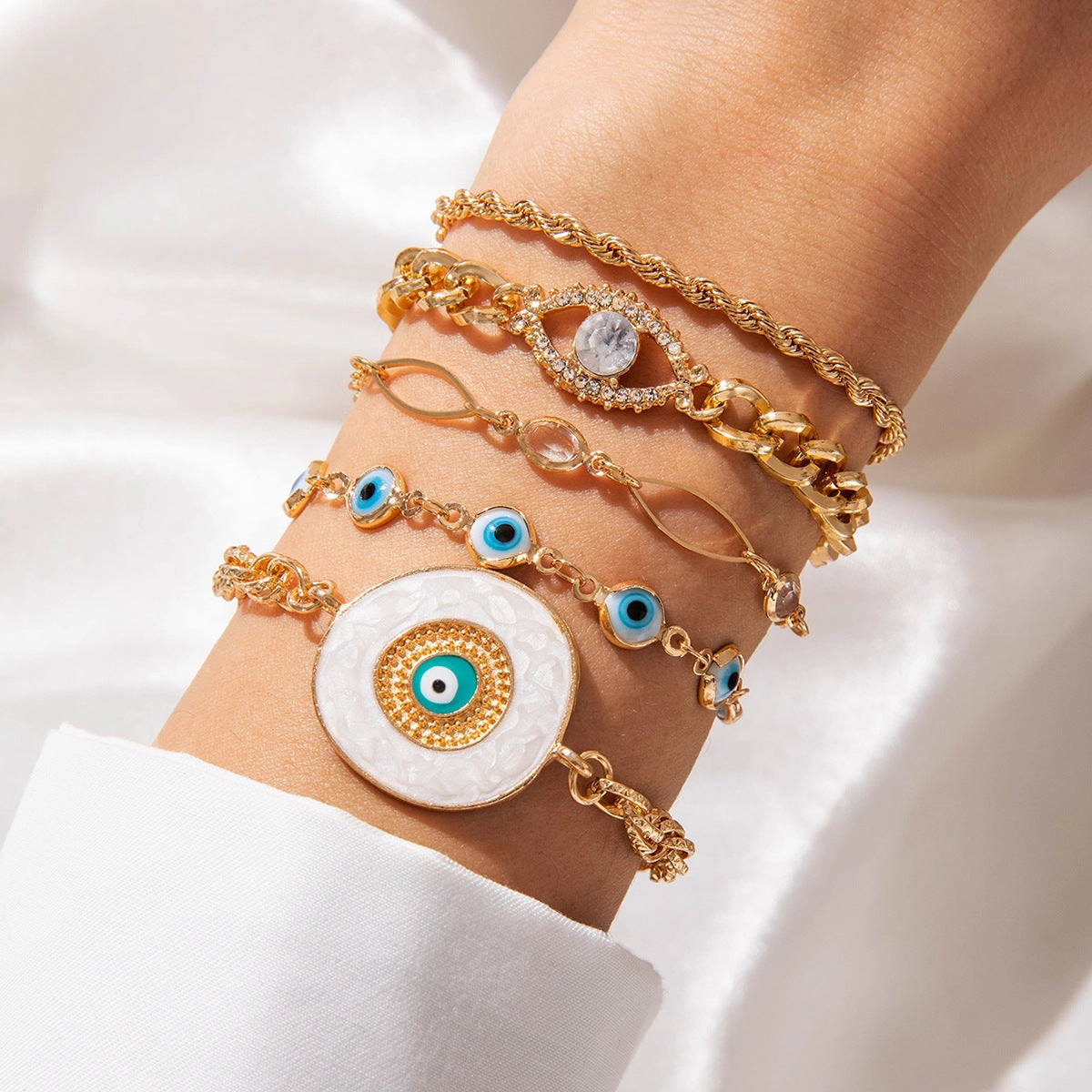 Wholesale Bohemian Personalized Evil Eye Bracelet Set
