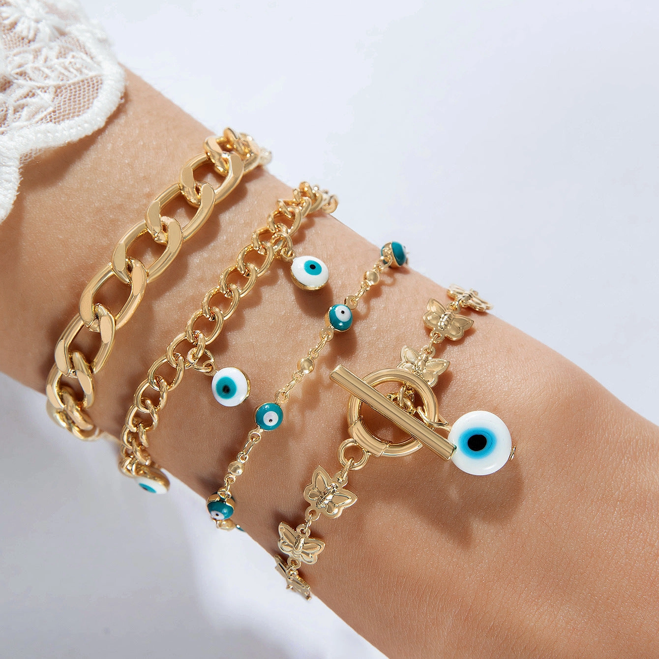 Wholesale Bohemian Personalized Evil Eye Bracelet Set