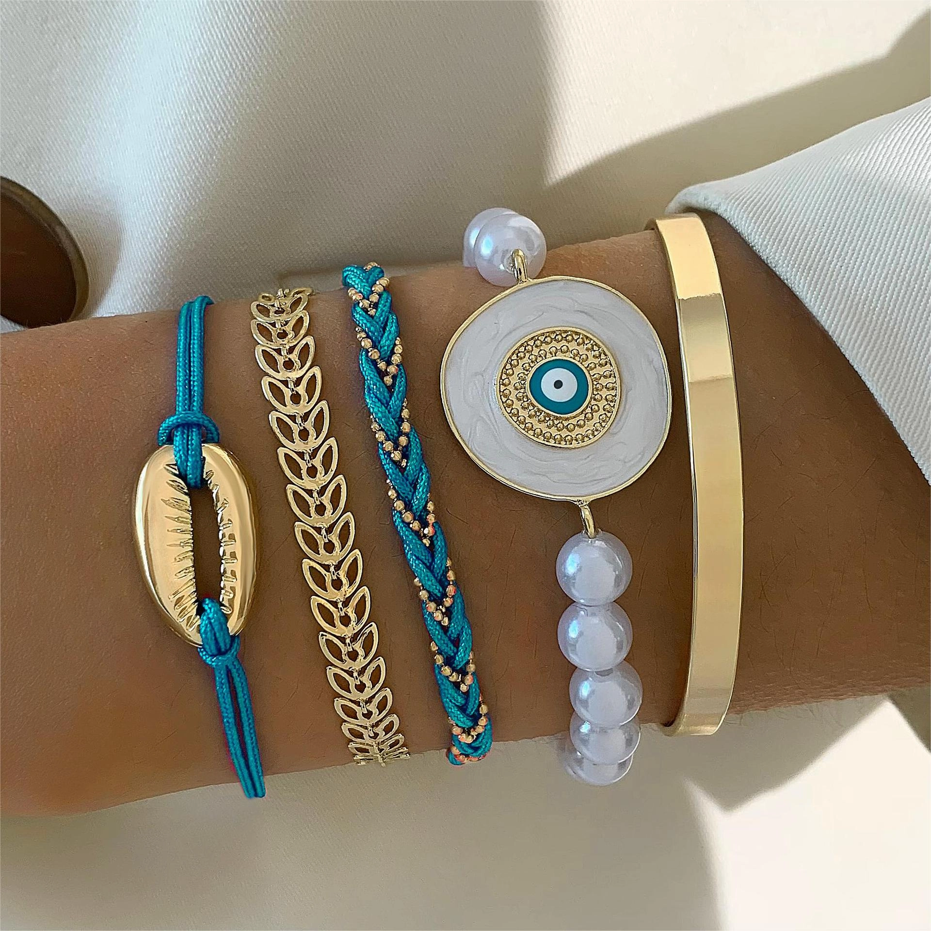 Wholesale Bohemian Personalized Evil Eye Bracelet Set