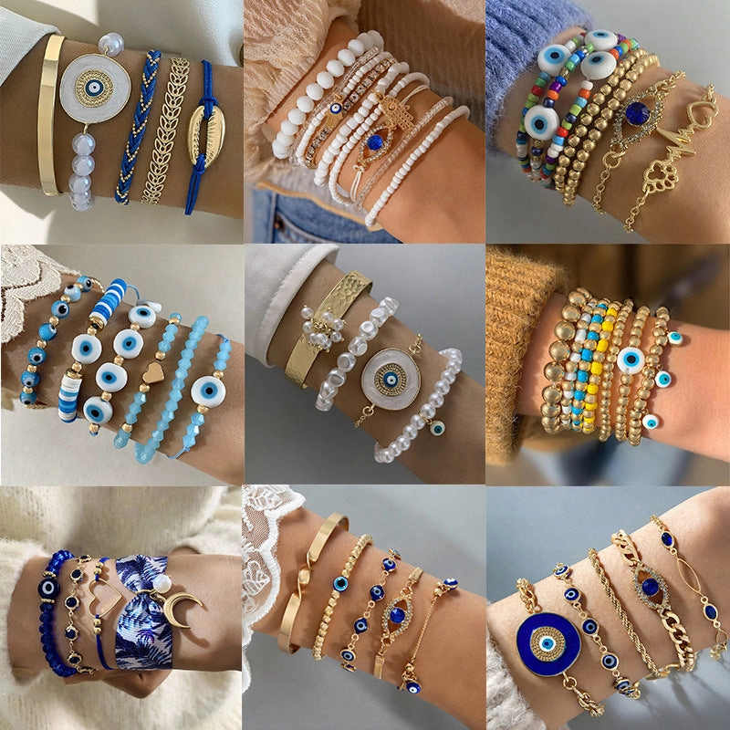 Wholesale Bohemian Personalized Evil Eye Bracelet Set