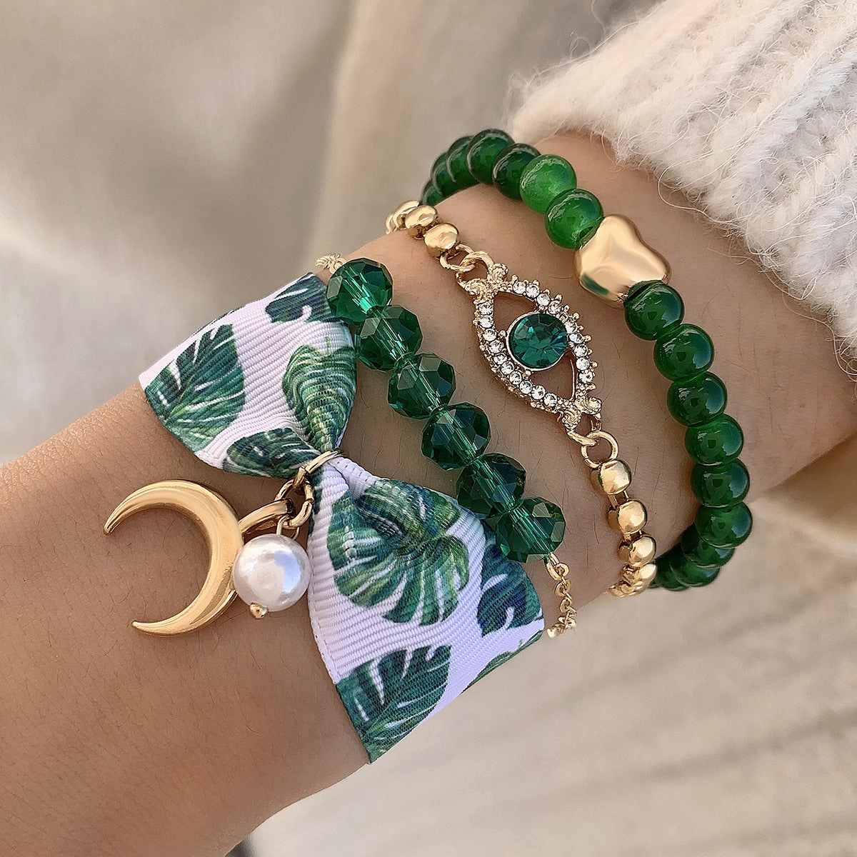 Wholesale Bohemian Personalized Evil Eye Bracelet Set