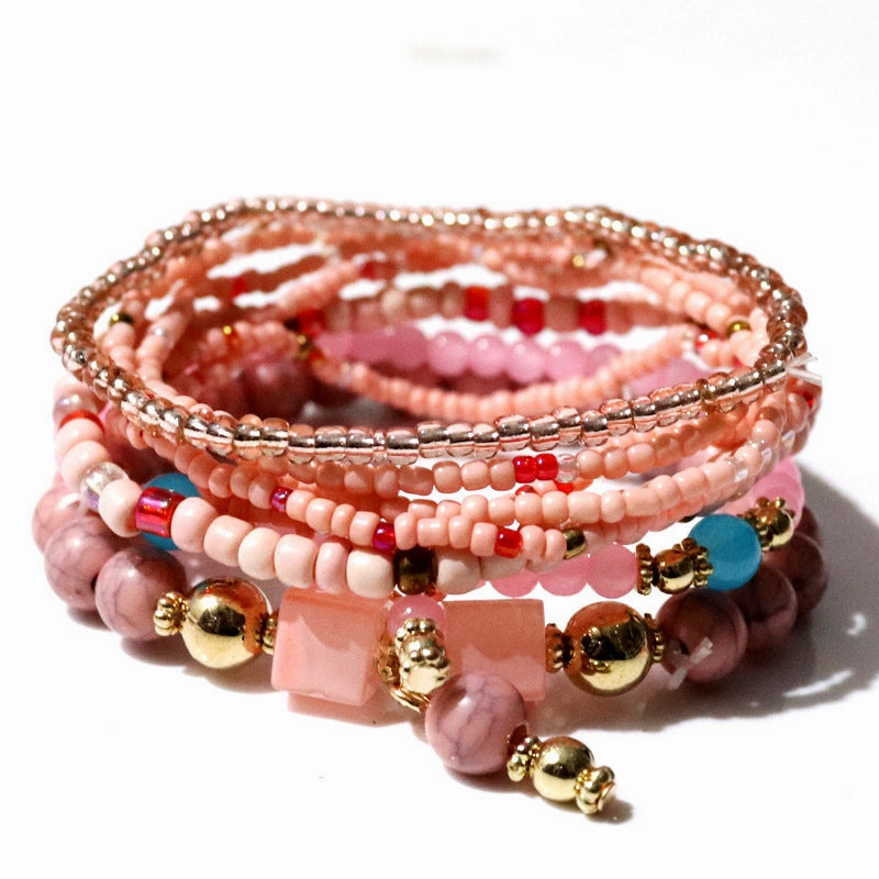 Wholesale Bohemian Turquoise Beads Layered Bracelet Set