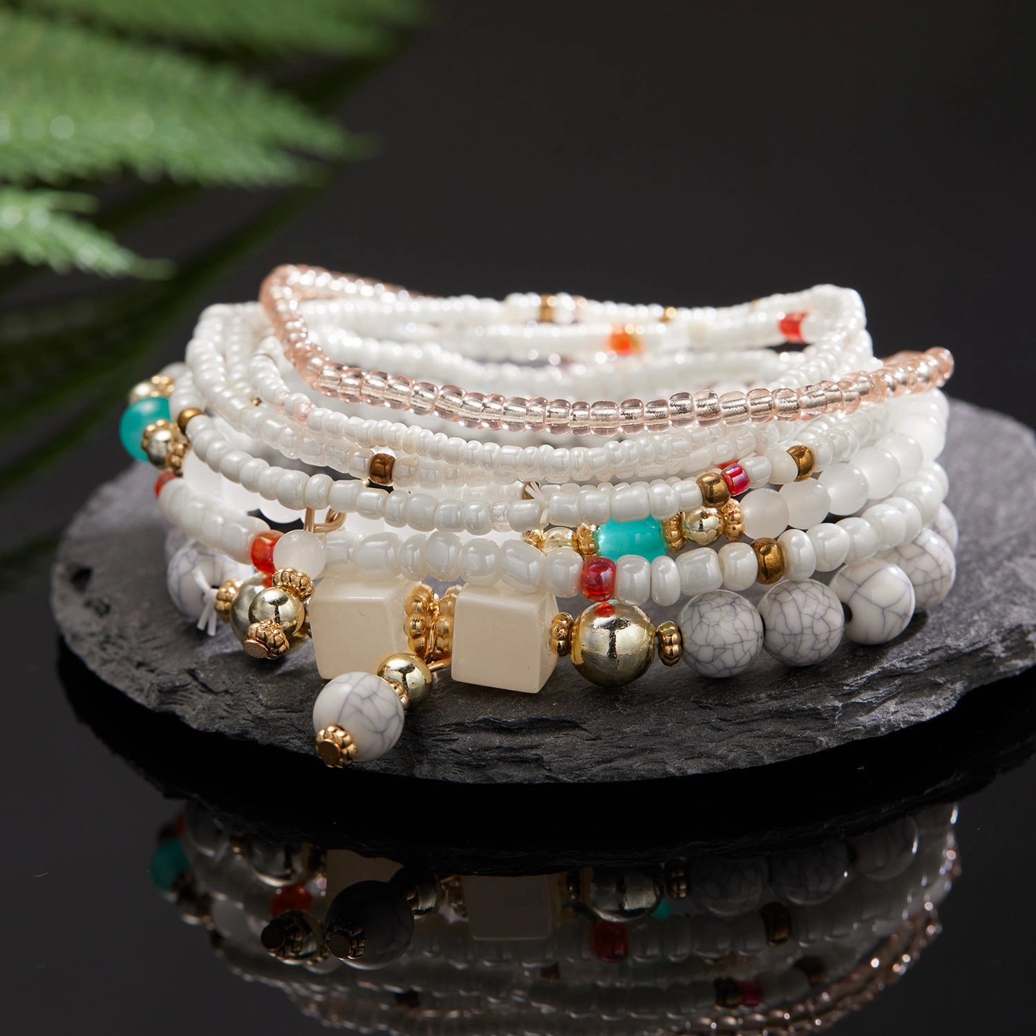 Wholesale Bohemian Wings Tassel Rice Beads Beaded Bracelet
