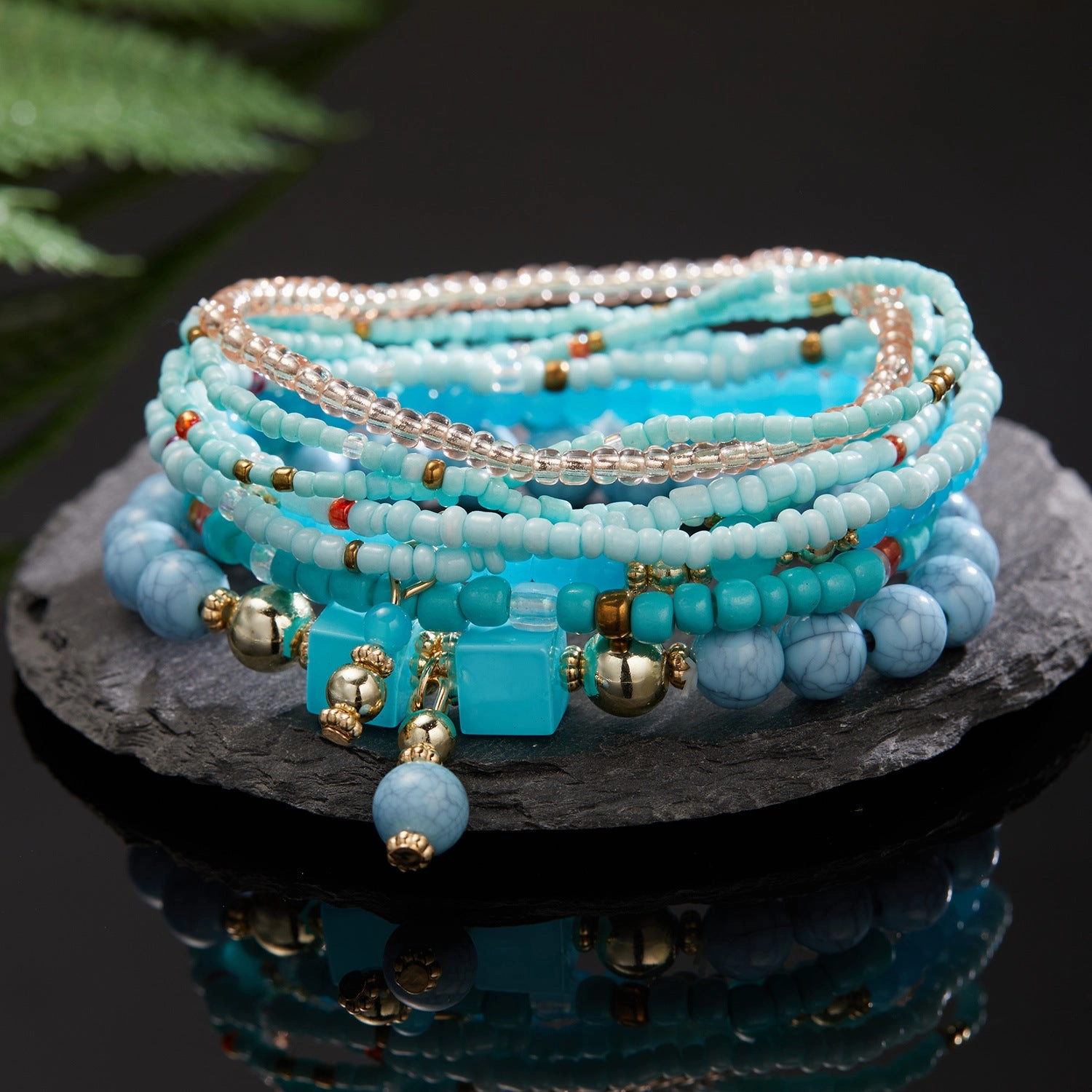 Wholesale Bohemian Wings Tassel Rice Beads Beaded Bracelet