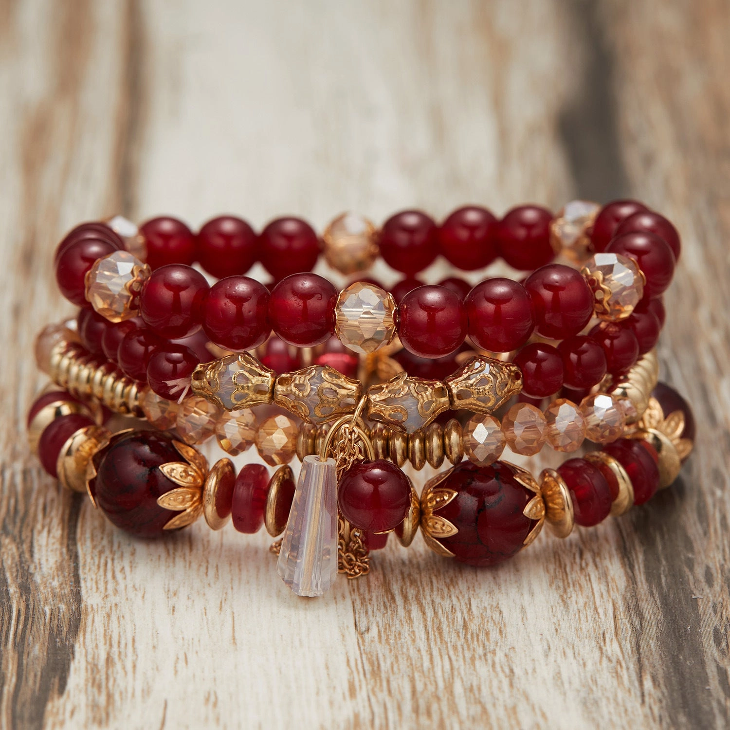 Wholesale Bohemian Wings Tassel Rice Beads Beaded Bracelet