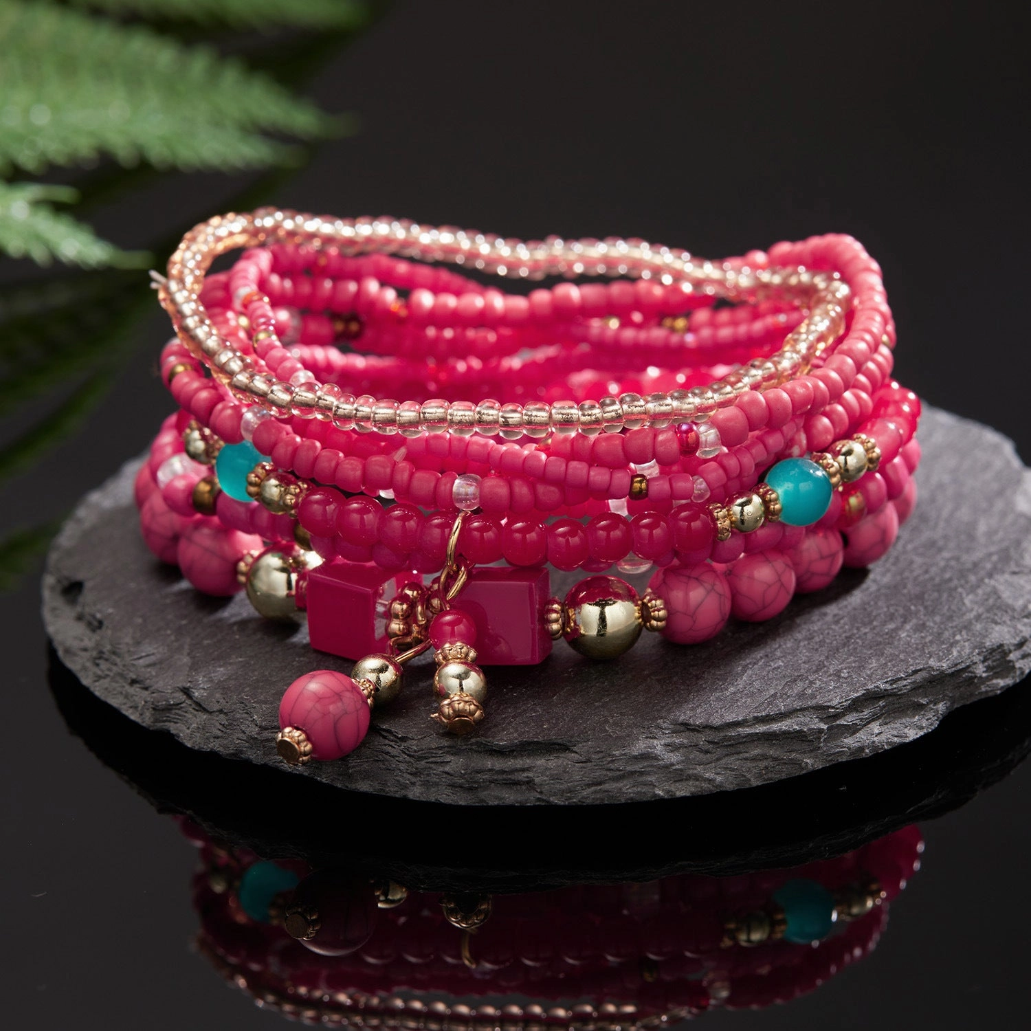 Wholesale Bohemian Wings Tassel Rice Beads Beaded Bracelet