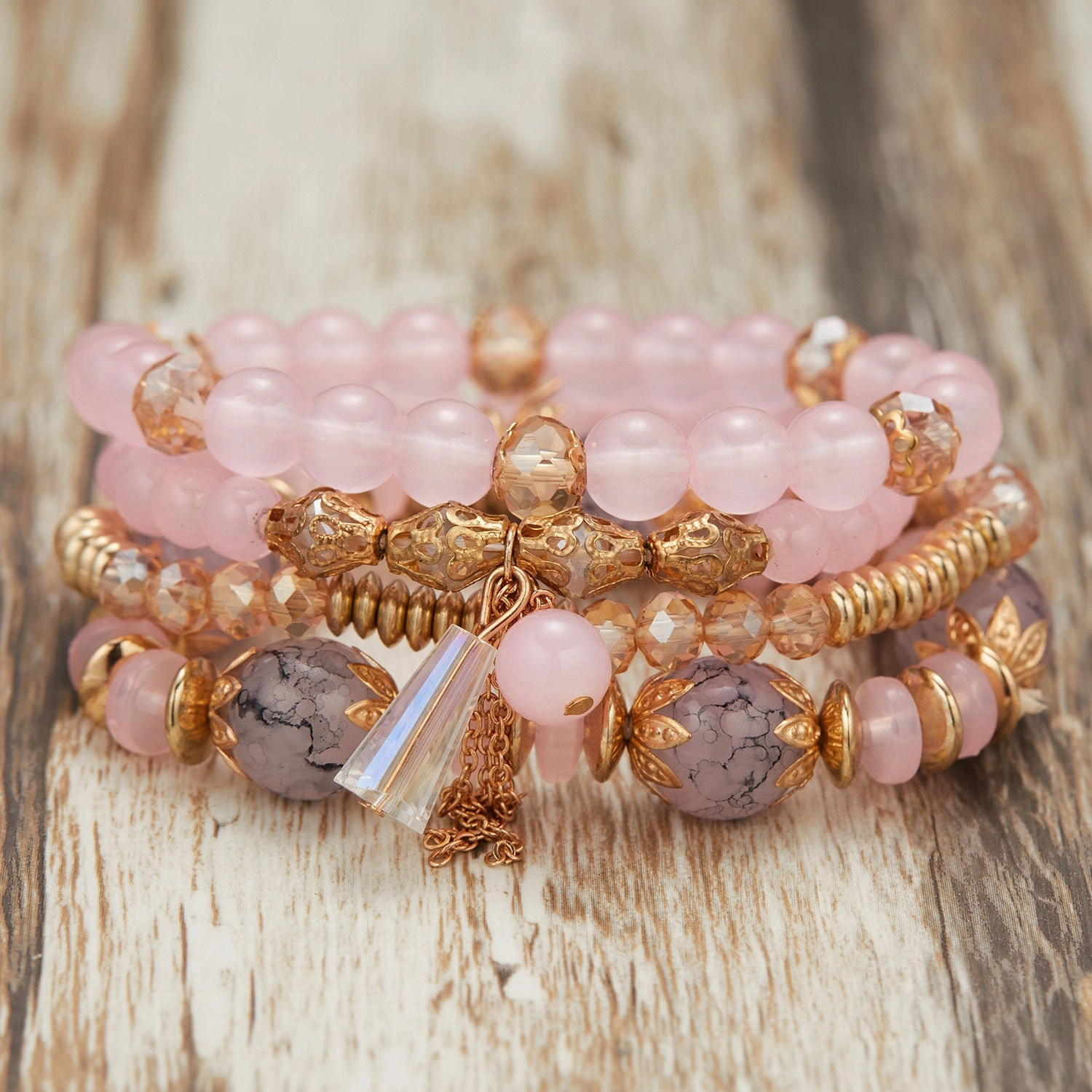 Wholesale Bohemian Wings Tassel Rice Beads Beaded Bracelet