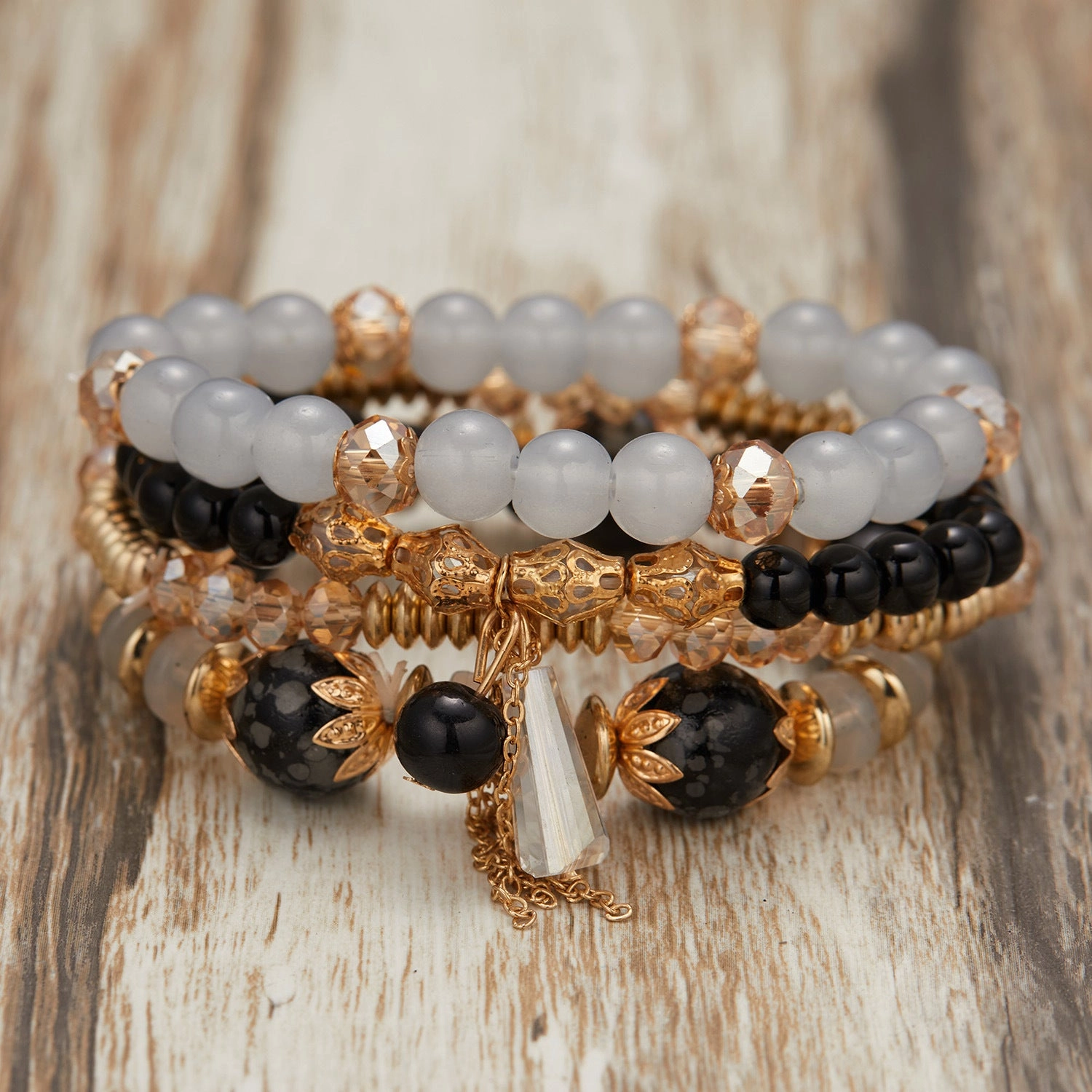 Wholesale Bohemian Wings Tassel Rice Beads Beaded Bracelet