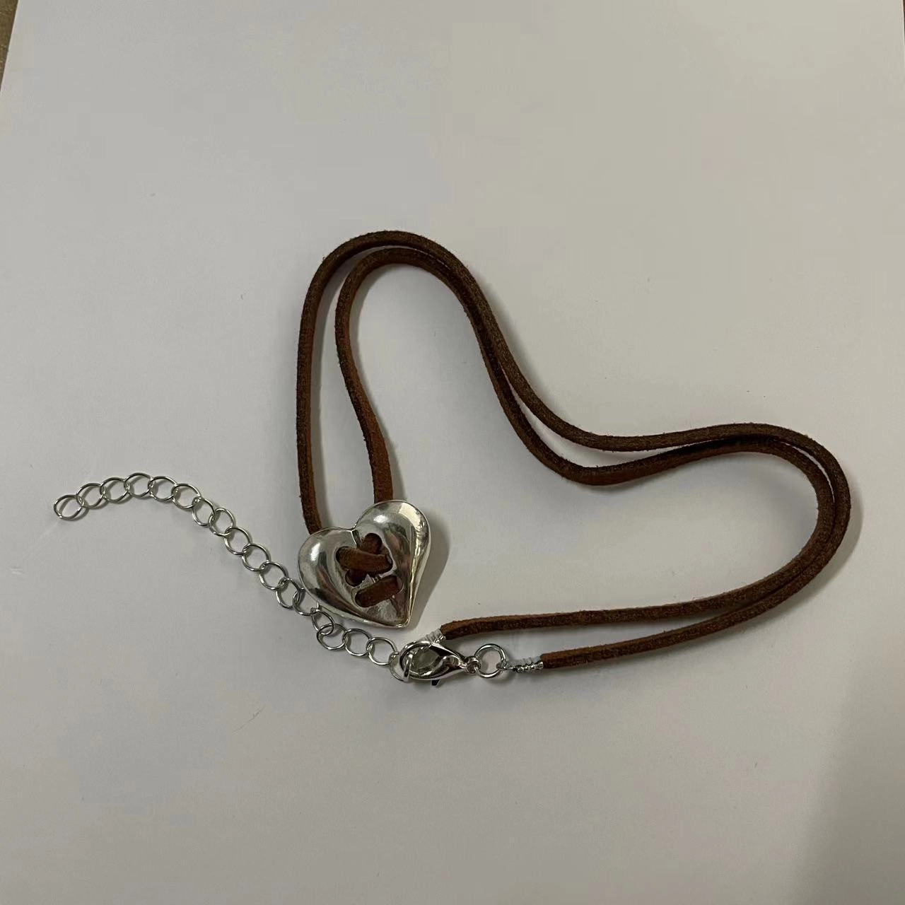 Wholesale Boho Wax Rope Heart Pendant Necklaces