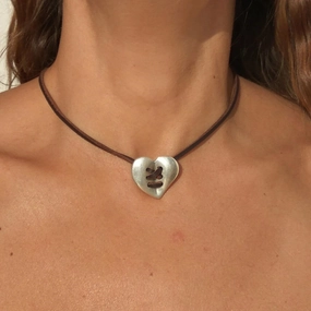 Wholesale Boho Wax Rope Heart Pendant Necklaces