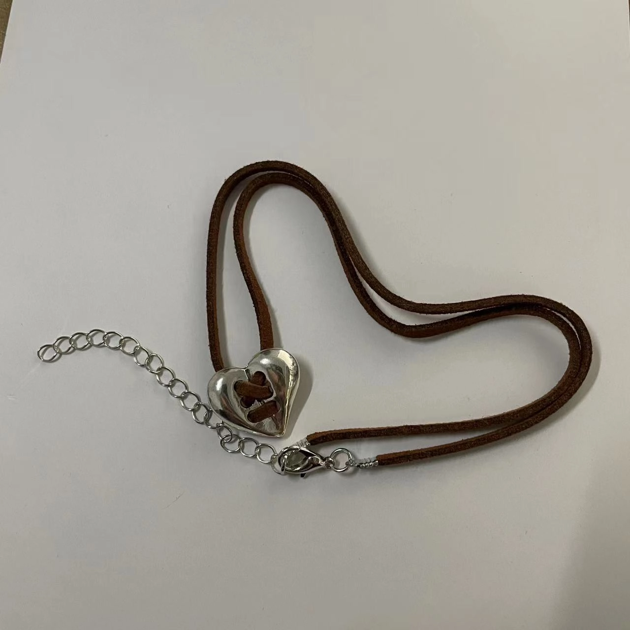 Wholesale Boho Wax Rope Heart Pendant Necklaces