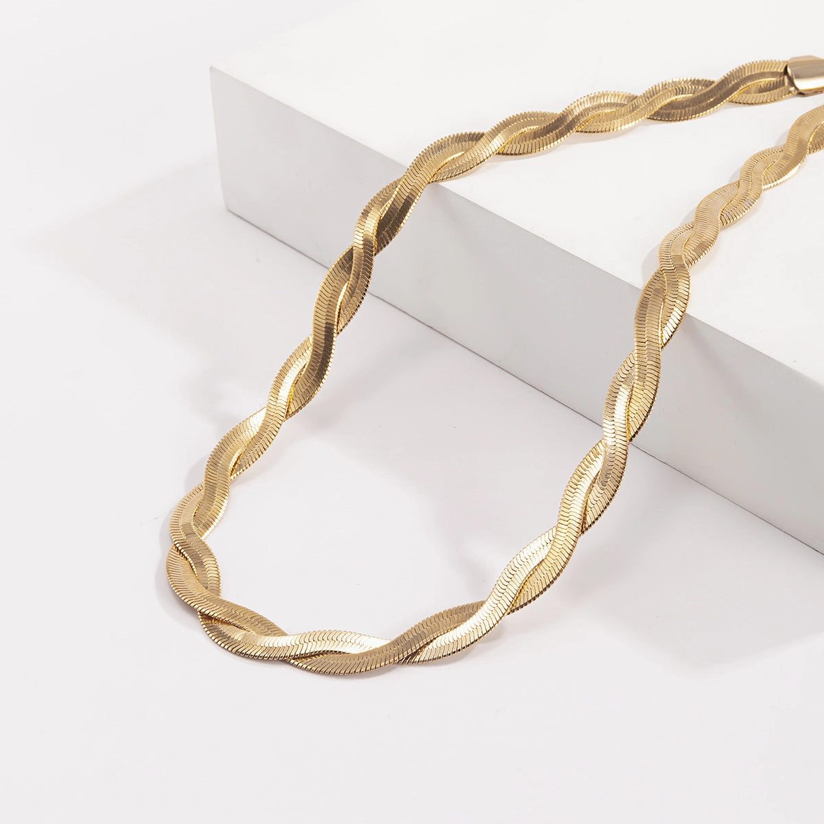Wholesale Braided Soft Flat Snake Bone Chain Copper Necklaces