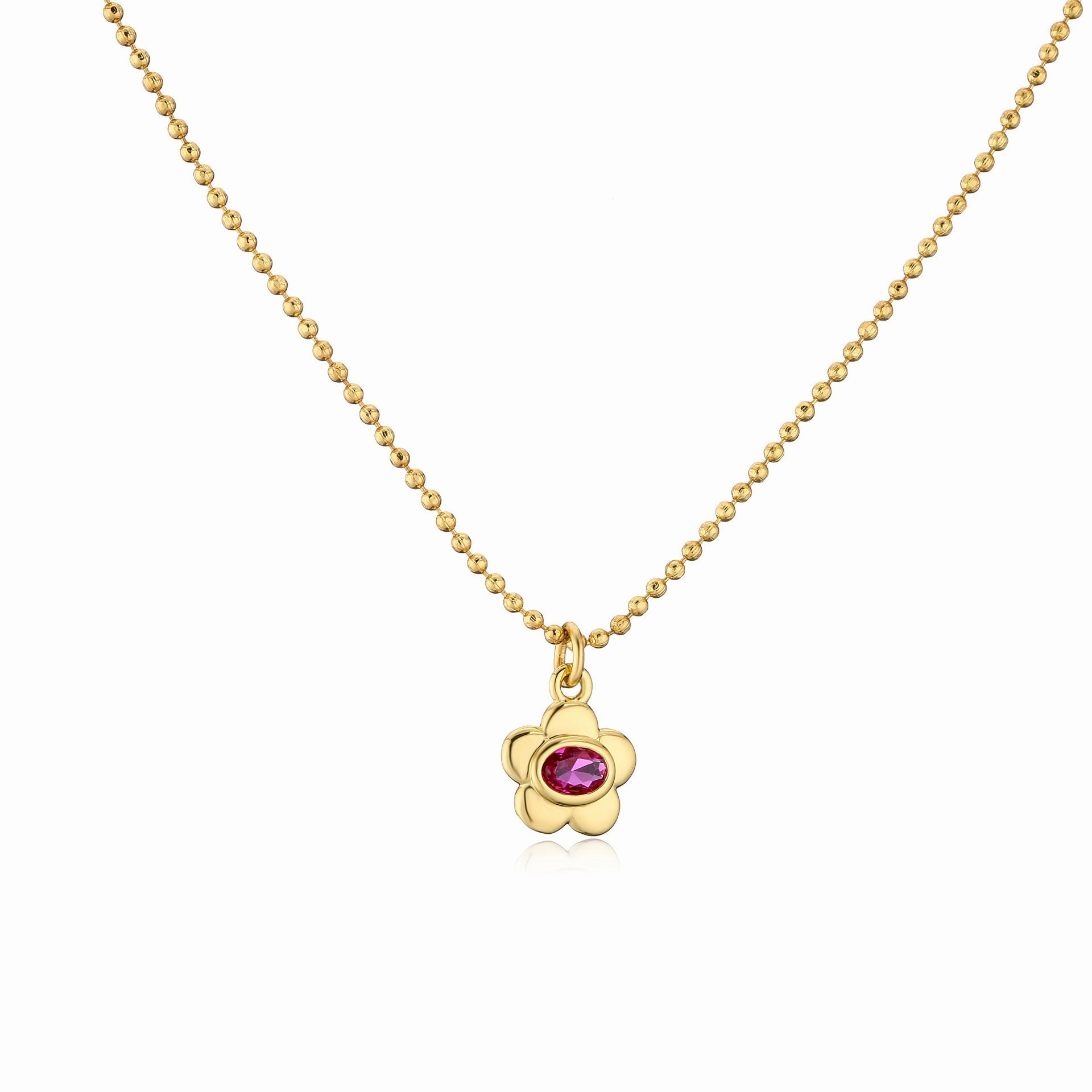 Wholesale Brass Plated 18K Gold Zircon Small Flower Creative Necklace