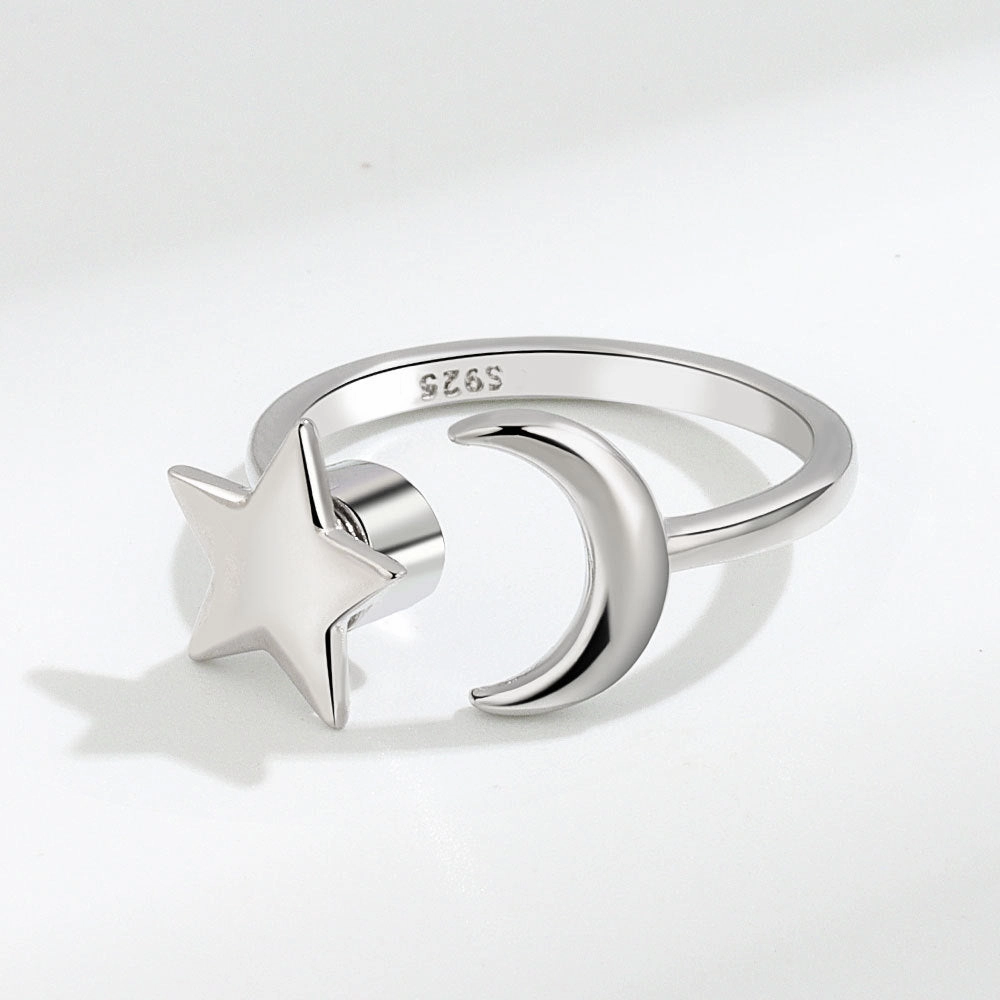 Wholesale Brass Rotating Star Moon Ring