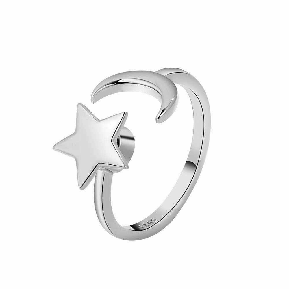 Wholesale Brass Rotating Star Moon Ring