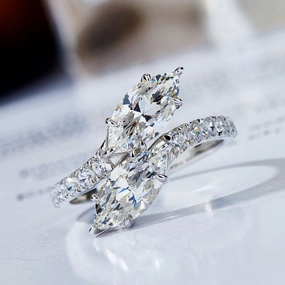 Wholesale Brass Row Diamond Snake Rings