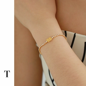Wholesale brass thick gold plated zircon vintage bracelet