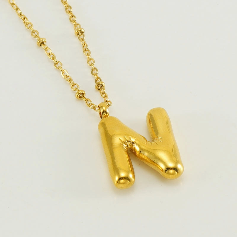 Wholesale Bubble Letter 18K Stainless Steel Necklace