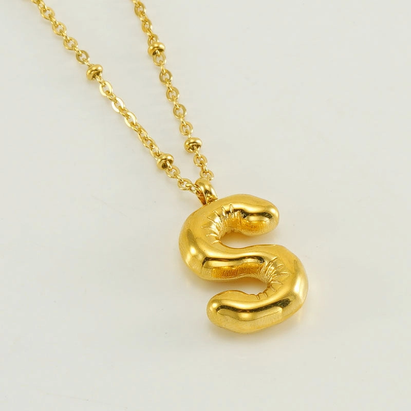 Wholesale Bubble Letter 18K Stainless Steel Necklace