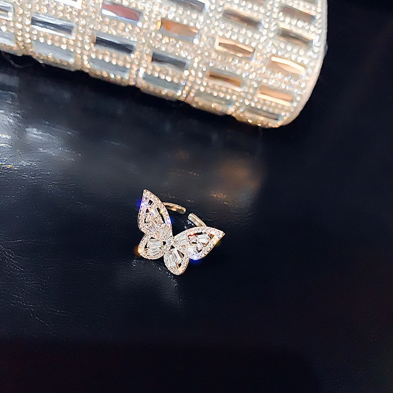 Wholesale Butterfly Full Diamond Rings Alloy