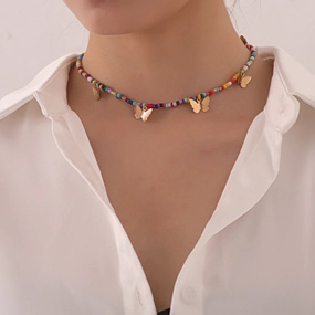 Wholesale Butterfly Pendant Alloy Necklace