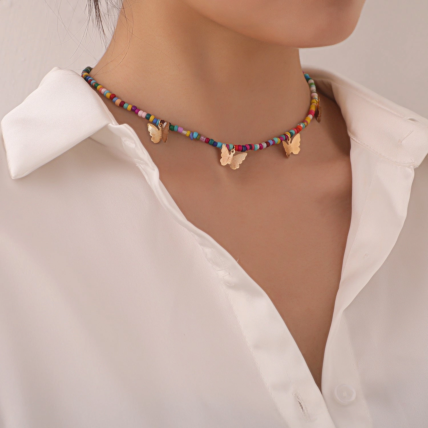 Wholesale Butterfly Pendant Alloy Necklace