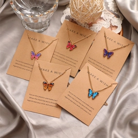 Wholesale Butterfly Pendant Set Alloy Necklaces