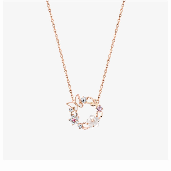Wholesale Butterfly Shell Silver Necklaces