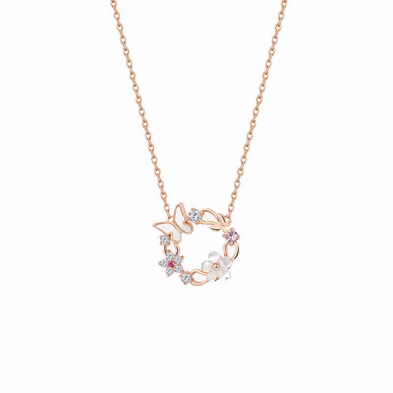 Wholesale Butterfly Shell Silver Necklaces