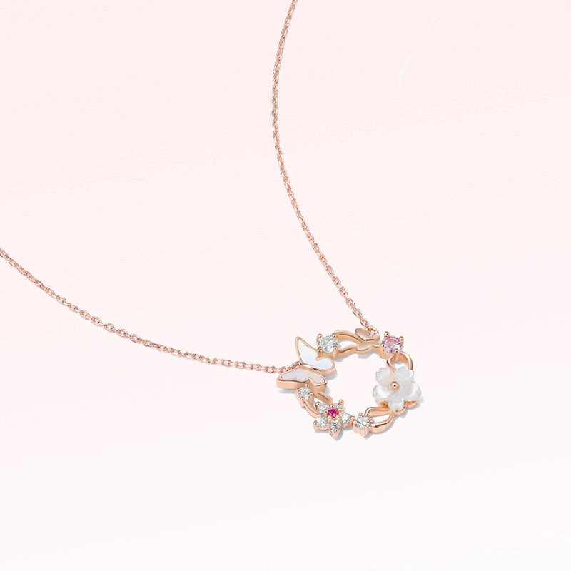 Wholesale Butterfly Shell Silver Necklaces